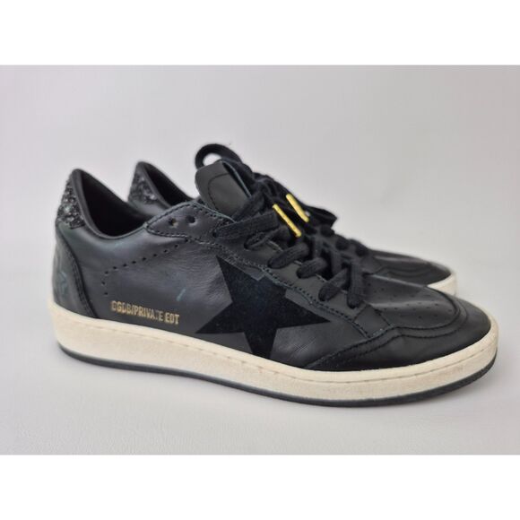 Golden Goose Women's Black Private Edition Ball Star Sneakers Glitter Size 36 - Picture 1 of 7